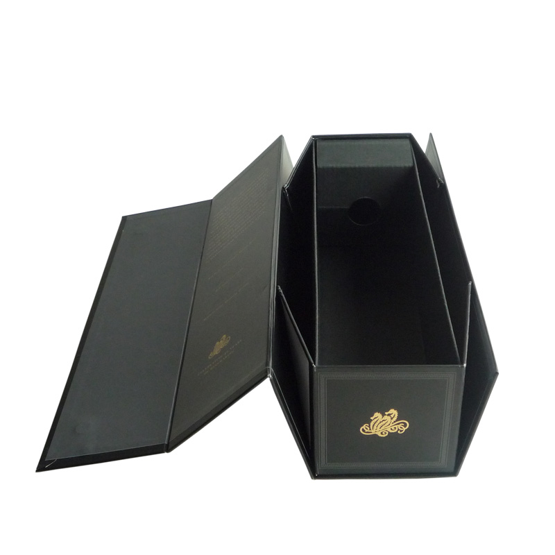 Foldable Black Wine Box